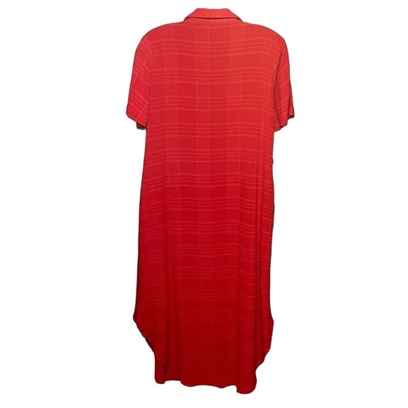 Maeve by Anthropologie Aria Shirt Dress Textured Short Sleeve Button Front Midi - Picture 2 of 9